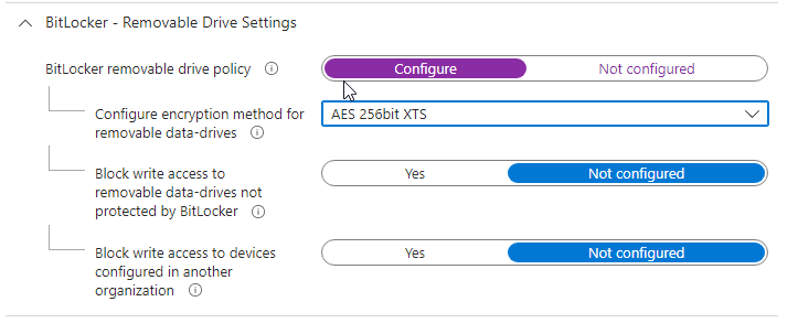Assigning the BitLocker policy to groups